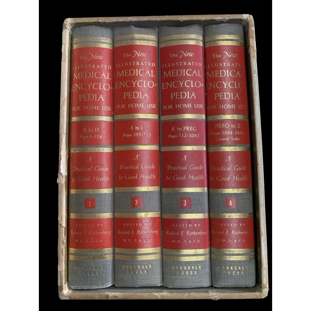 Vintage Illustrated Medical Encyclopedia Set 4 Volumes Rothenberg HC Books w/Box